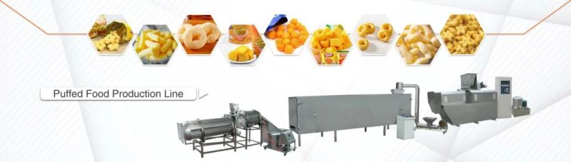 Crunchy Cheesy Inflating Extrusion Snacks Food Corn Puff Processing Line