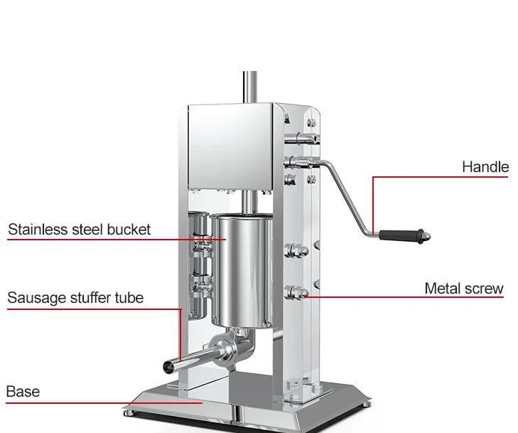 Manual Stainless Steel Horizontal Commercial 10L Sausage Stuffer