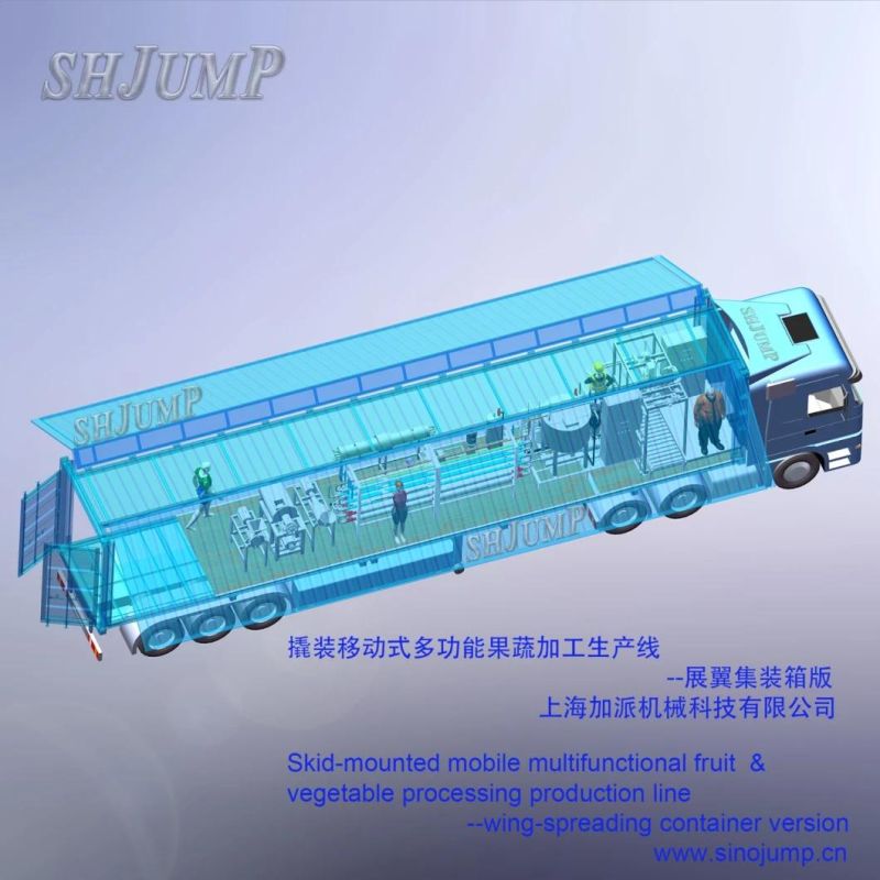 Movable Fresh-Cut Vegetable Processing Equipment/Fruit and Vegetable Processing Line in Container Lorries