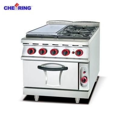 Cheering Commercial Gas Range with 4 Burner with &amp; Gas Oven