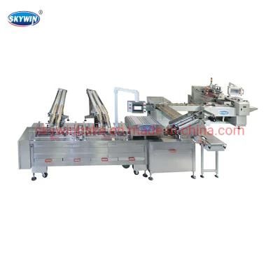 Two Lane Two Color Chocolate Cream Biscuit Machine Sandwich Biscuit Machine