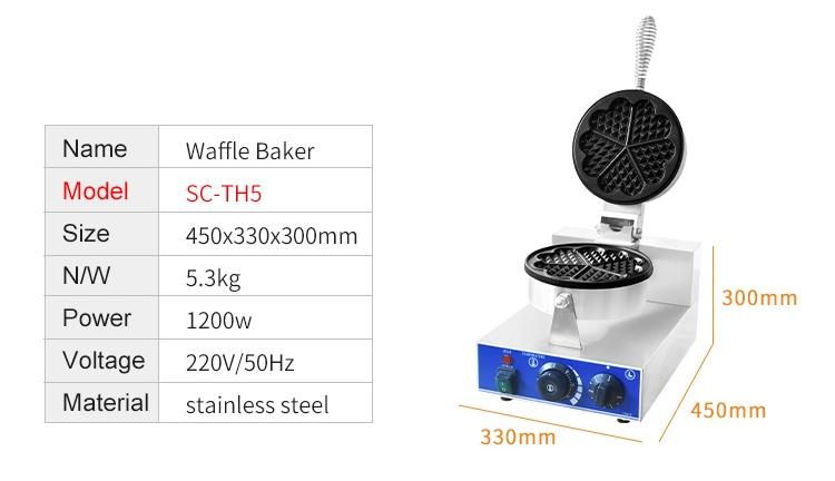 1-Plate Stainless Steel Waffle Baker Machine