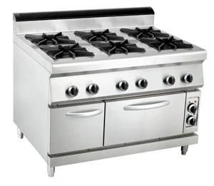 Commercial 6-Burner Gas Range with Electric Oven