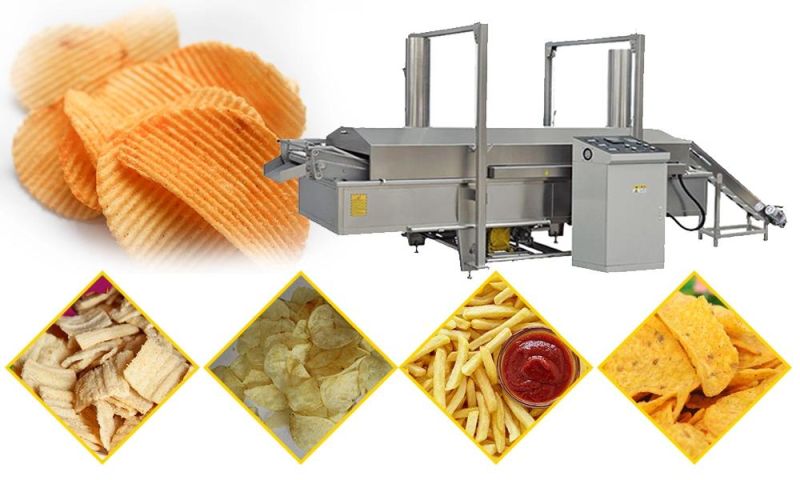 Professional Snacks Food Potato Chips Automatic Continuous Frying Machine Continuous Deep Fryer Machine for Sale