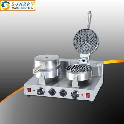 Hot Sale Commercial Double Head Waffle Maker Making Machine with Timer