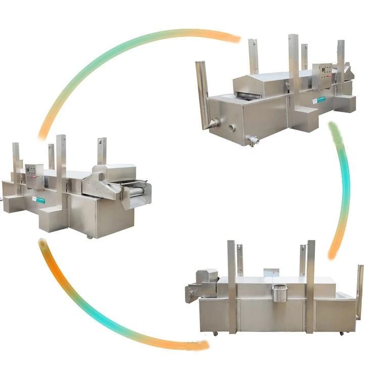 Mesh Belt Gas Continue Deep Fry Machinery Fava Beans Fryer Machine