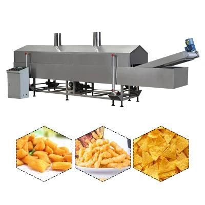 Industrial Frying Pellet Chips Snack Food Making Machine Fried Chips Continous Frying ...