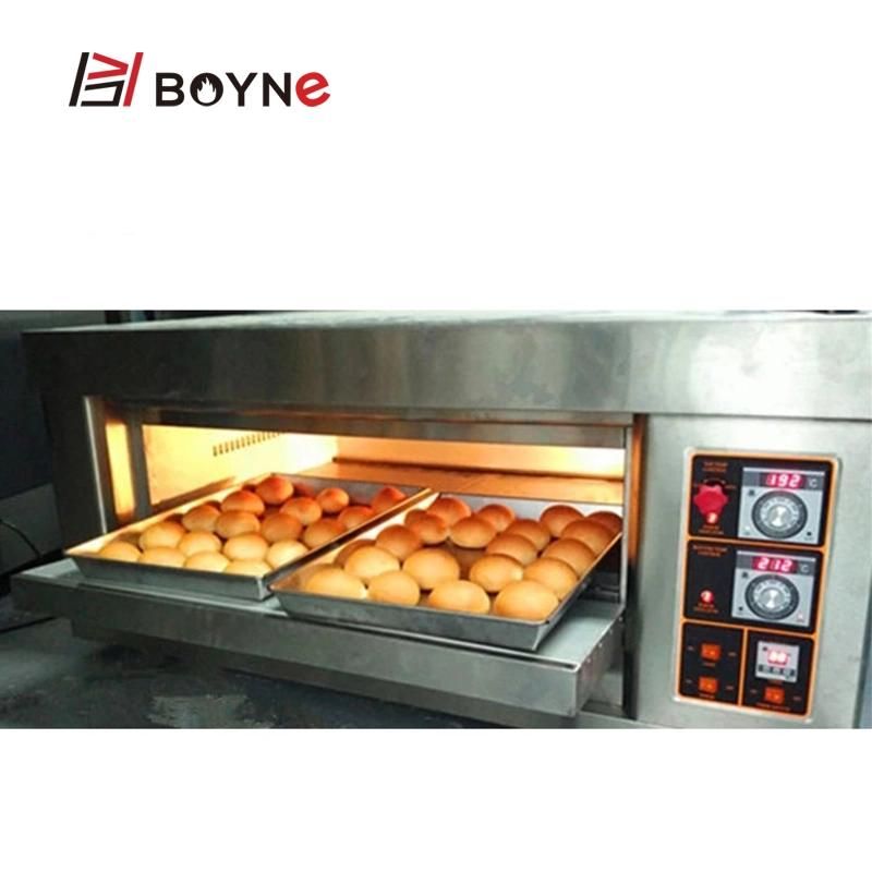 Commercial Stainless Steel Two Deck Four Trays Bakery Bread Baking Oven