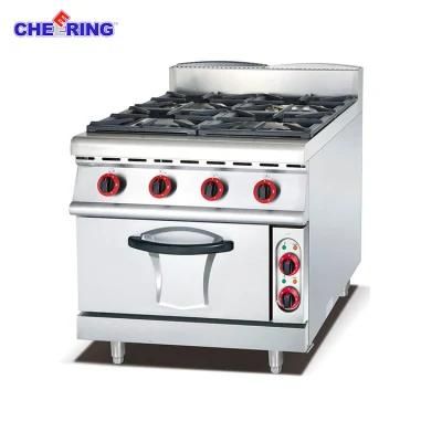 Cheering Commercial Gas Range with 4 Burner with &amp; Electric Oven