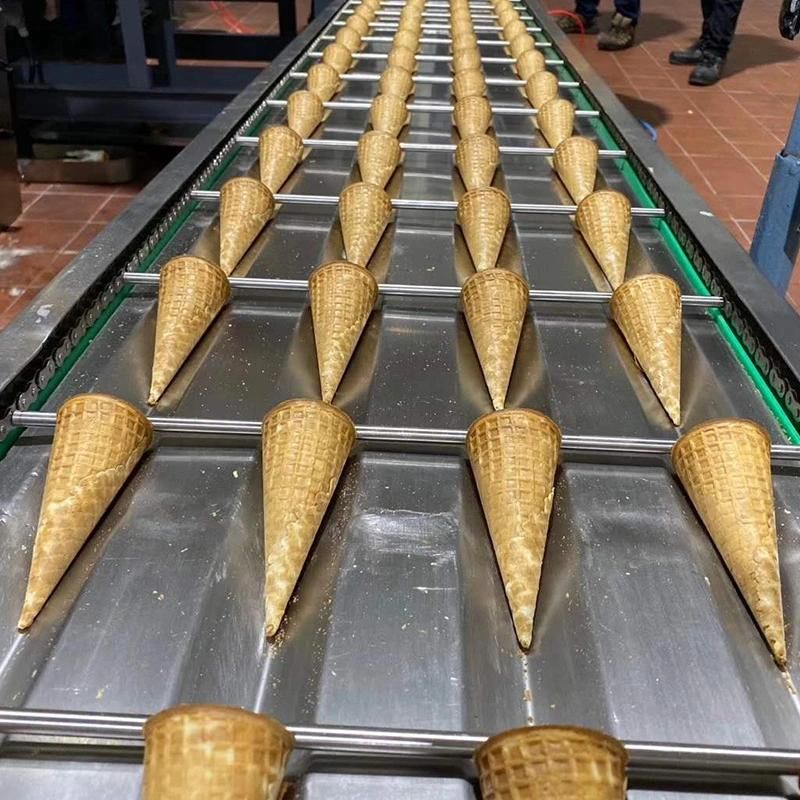 Durable Fully Automatic Waffle Cone Production Line of 89 Baking Plates (14m long)