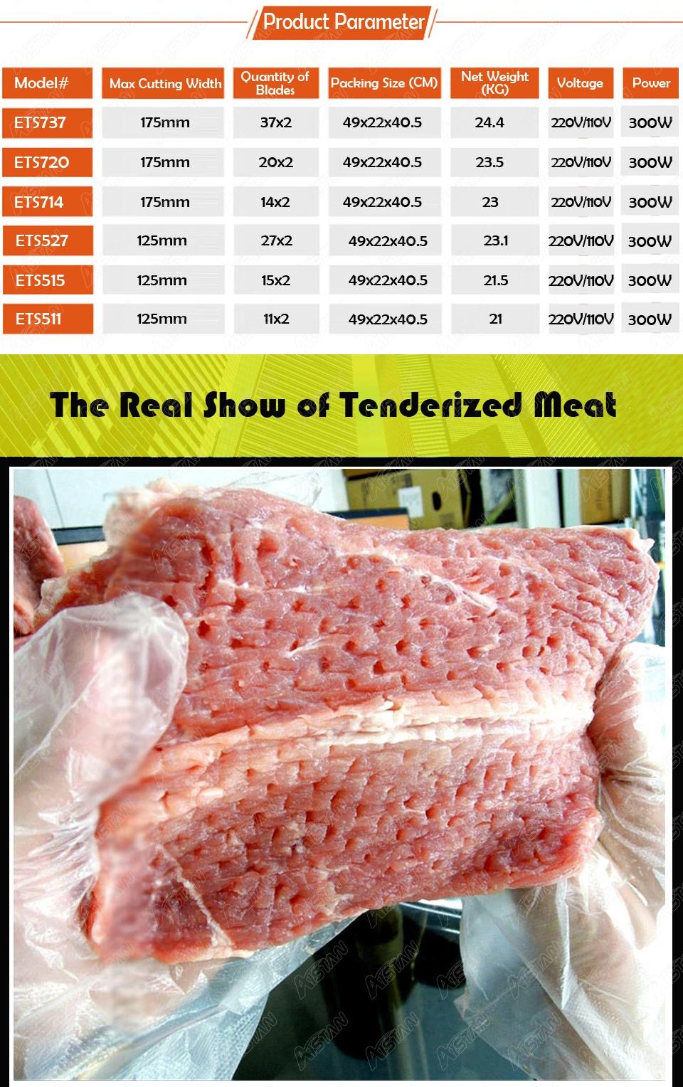 Ets515 Commercial Meat Tenderizer Stainless Steel Bladed Meat Tenderizer Tabletop Electric Meat Tenderizer Processor