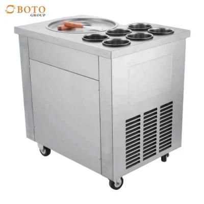 Commercial Use Stainless Steel Body Material Fast Freezing Roll Fry Ice Cream Machine
