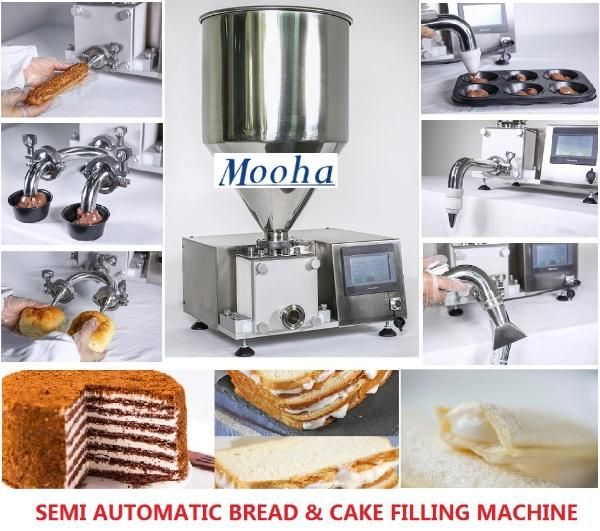 Commercial Cake Cream Coating Machine Snack Making Machine Bread Filling Machine Bakery Equipment Puff Butter Filler Paste Jelly Injection Equipment