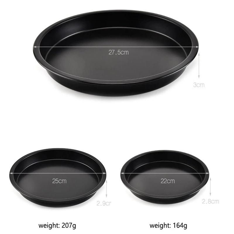 Carbon Steel Pizza Pan Baking Tray Non-Stick Cake Pan Bakery Tools Tray