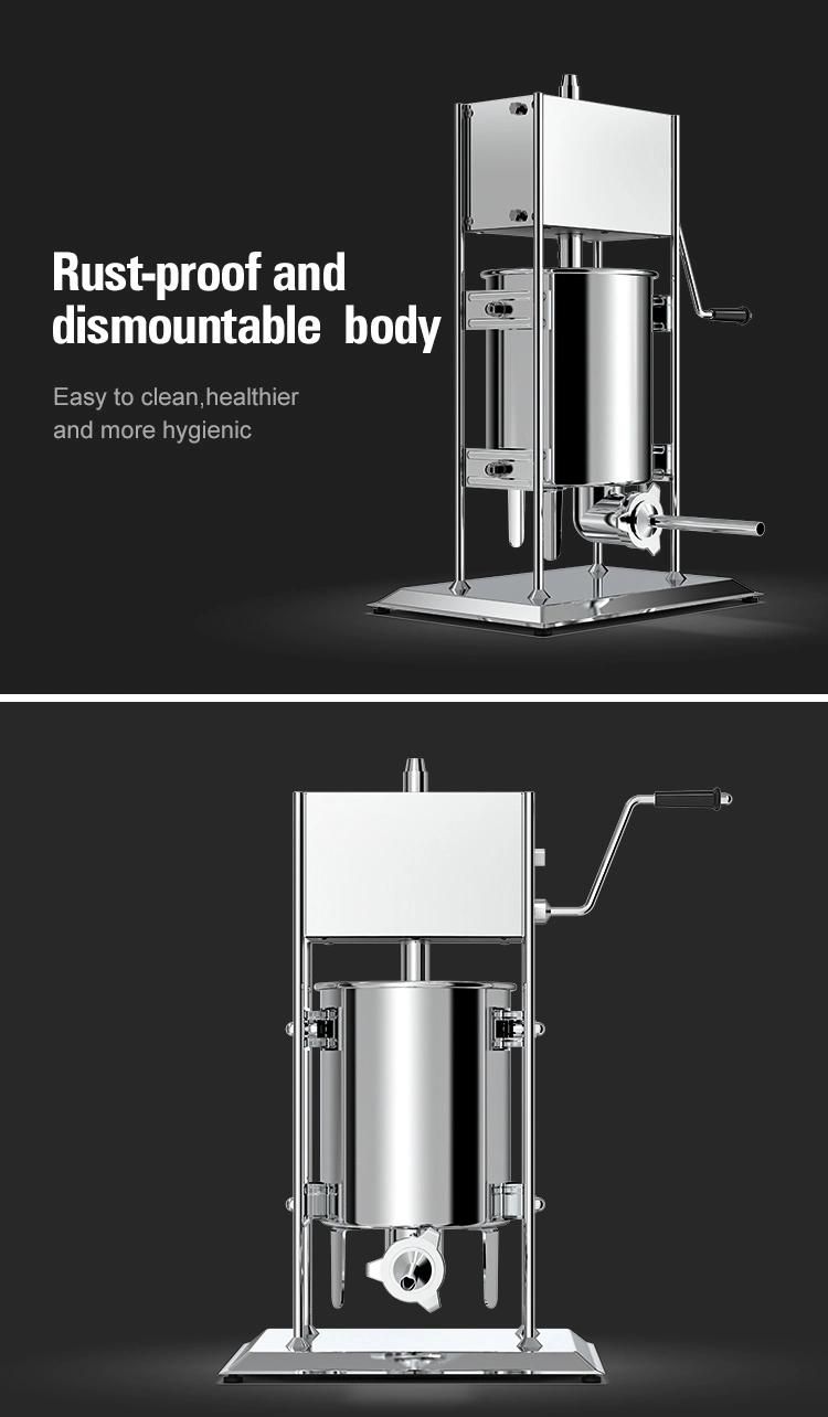 Two Speed Stainless Steel Sausage Filler Machine for Roll Sausage in Russia with Detachable Handle