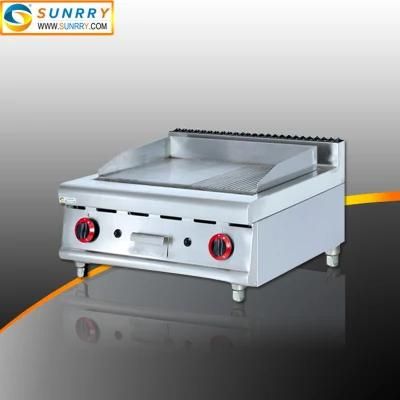 Commercial Stainless Steel Gas Half-Grooved Griddle