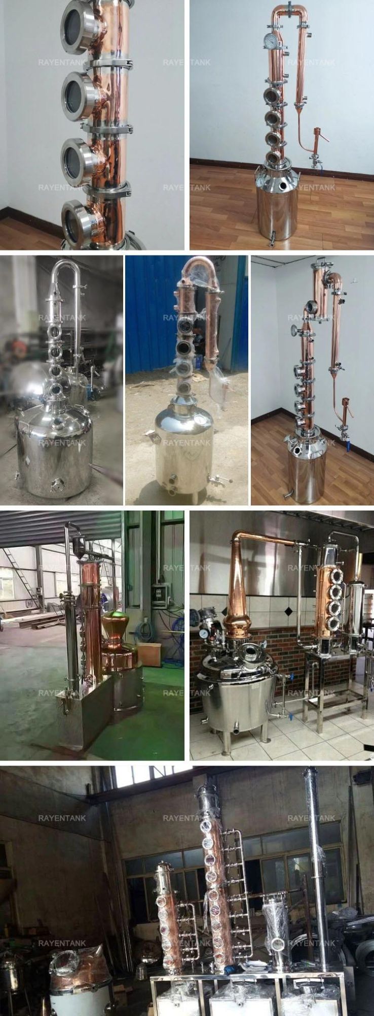 95% Alcohol Distiller Alcohol Rectification Column in SUS304/SUS316 Material with Thickness 1.5mm/3mm