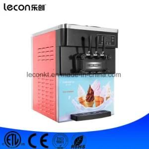 2017 Lecon Mini Table Top Commercial 3 Flavor Soft Ice Cream Machine