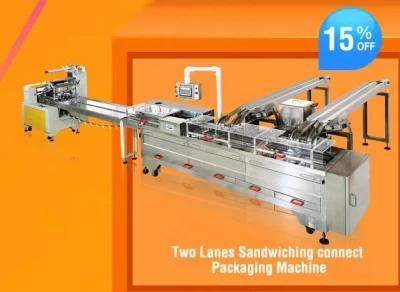 Automatic Icecream Biscuit Sandwich Machine with Pillow Packaging Machine One Year ...