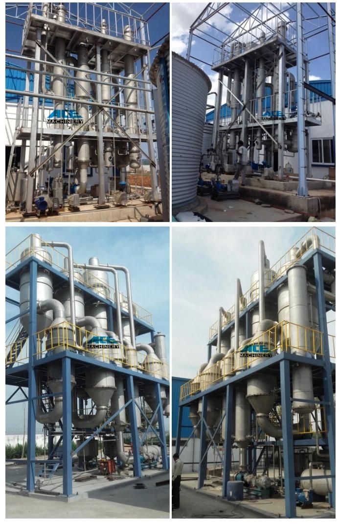 Factory Price Multi-Effect Industry Concentrator Beverage Juice Ketchup Jam Meat Sauce Honey Milk Sugar Vacuum Forced Circulation Falling Film Evaporator