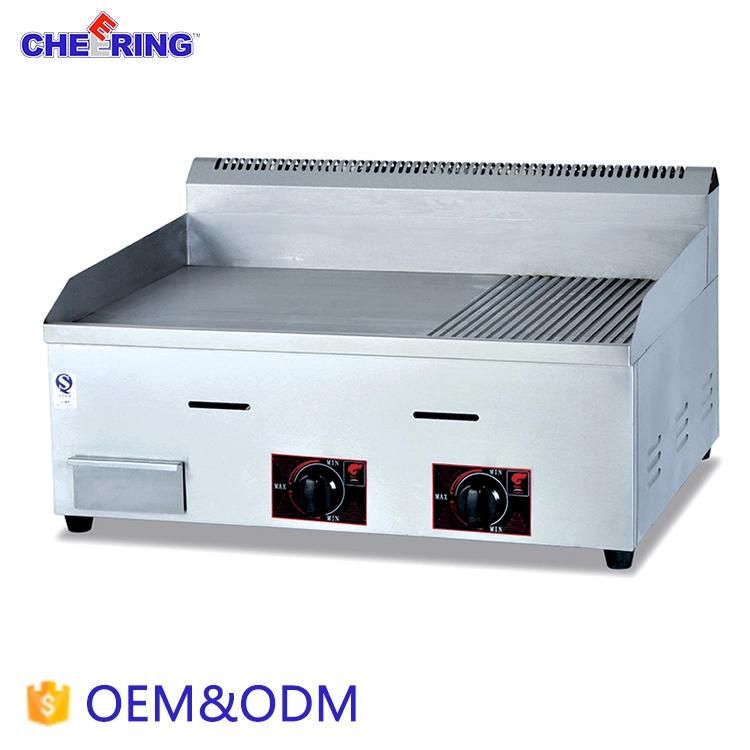 Stainless Steel Gas Griddle Half Flat Half Grooved