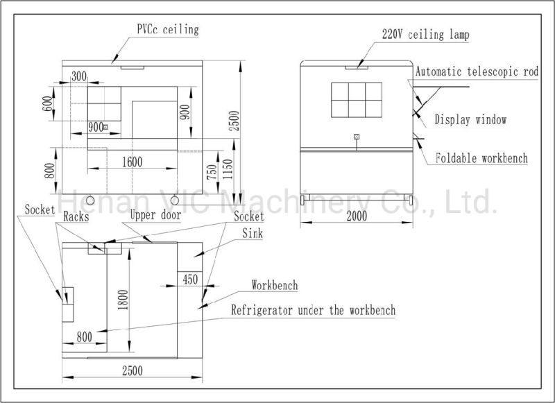 Hot! ! Europe Standard Mobile Food Cart with CE