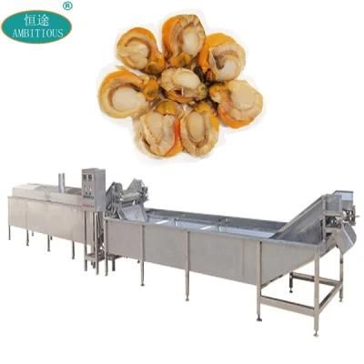 Continuous Seafood Blancher Conveyor Scallop Blanching Machine