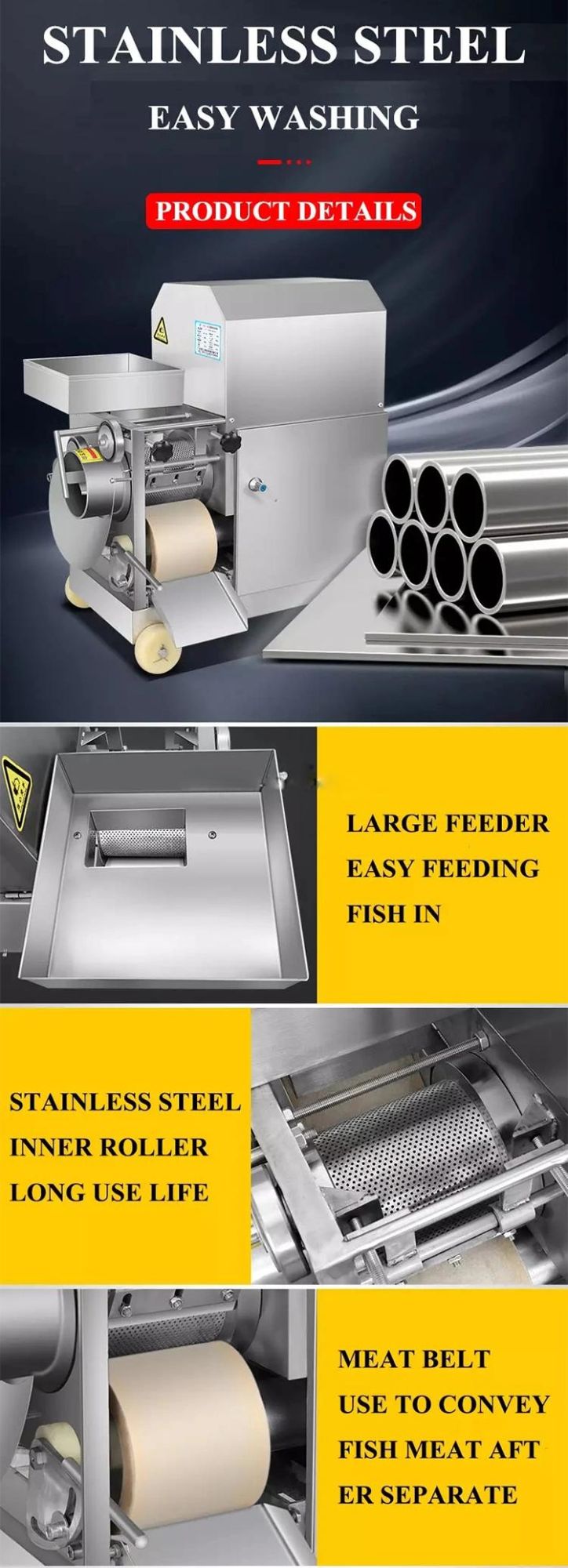 Good Reputation Fish Meat and Bone Separator Machine/ Fish Deboning Machine