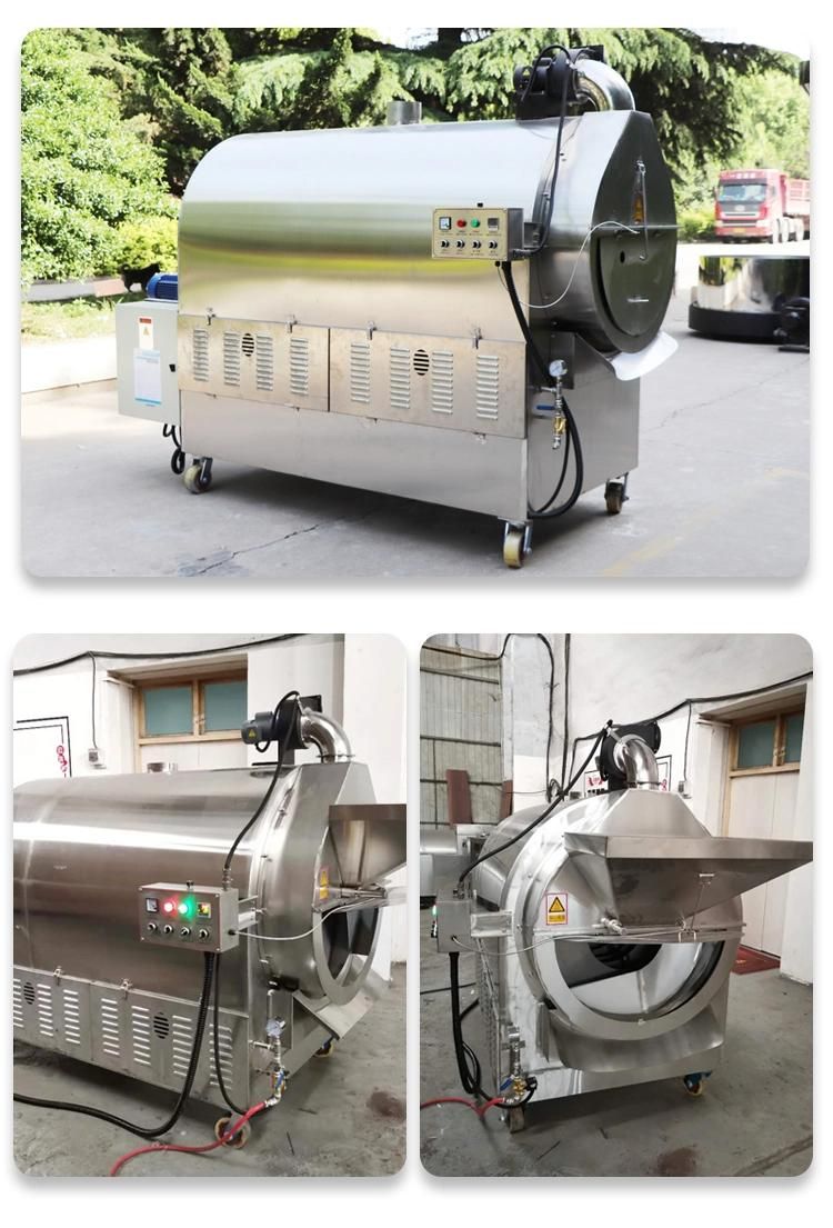 Electric Nut Roaster for Peanut Cashew Chestnut Pistachio Seeds Commercial Automatic Sunflower Seeds Nuts Roasting Machine Electric Gas Peanut Baking Machine