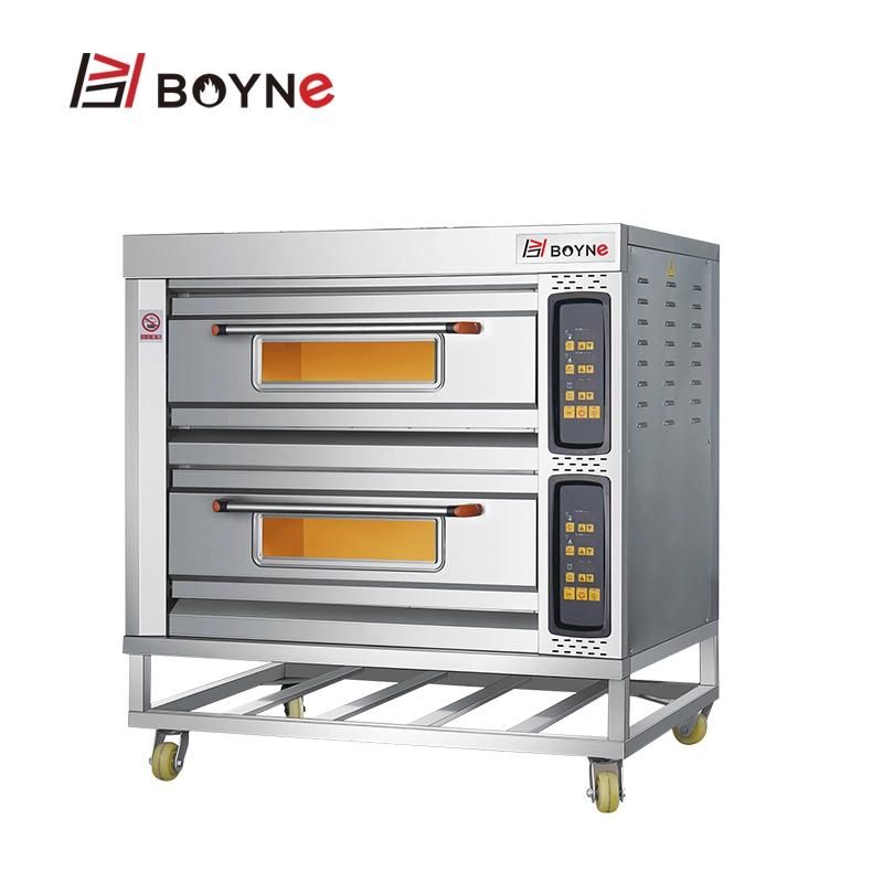 Electric Microcomputer Double Layer Four Trays Deck Oven