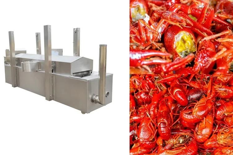 Continuous Gas Deep Frying Equipment Autolifting Fryer Crayfish Fryer Machine