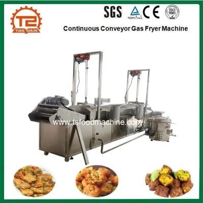 Continuous Conveyor Gas Fryer Machine for India Pakora