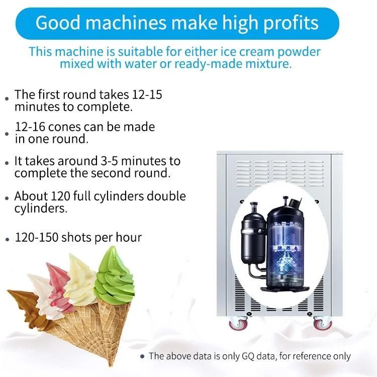 28L/H Capacity Imported Compressor Silent Operation Stainless Steel Material Ice Cream Machine