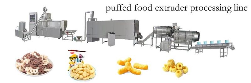 Puffed Snack Bar Extruder Machinery Corn Puff Food Processing Line Machine