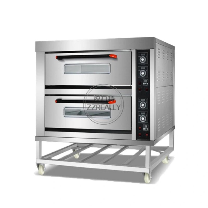 Large Commercial Slate Baking Oven Double Layer 4 Tray Pizza Bread Electric Oven Bakery Machines
