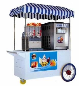 Commercial Juice Machine + Ice Cream Machine, Mobile Cart