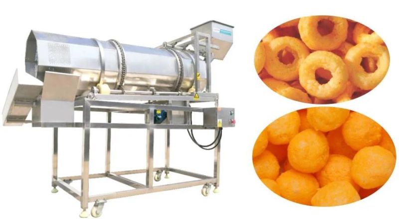 Electric Food Flavoring Drum Corn Rice Puffed Snack Seasoning Machine