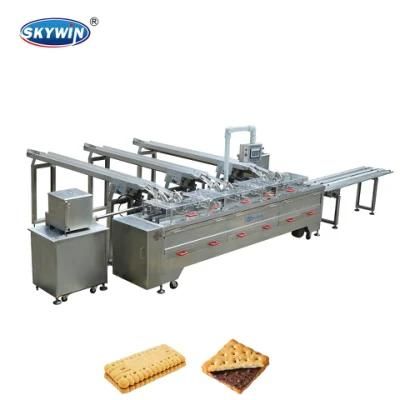 Automatic Double Lanes Double Colors Chocolate Cream Biscuit Machine Sandwich Biscuit ...
