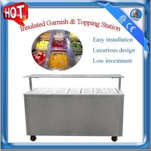 Insulated Garnish &amp; Topping Station with Refrigerator