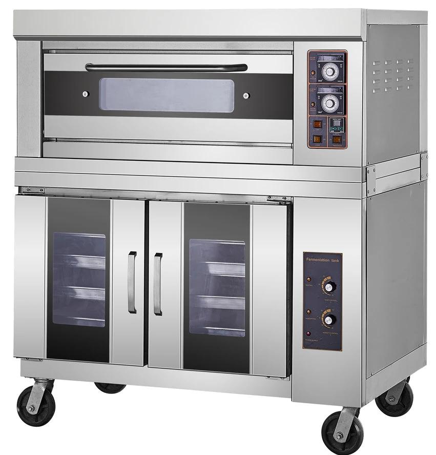 Stainless Steel One-Layer-Two Trays 400 º Cgas Oven with Proofer