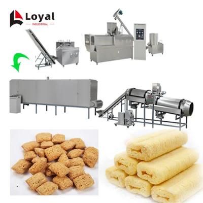 Automatic Breakfast Cereal Flake Bread Crumb Production Line Corn Puff Core Filling Food ...