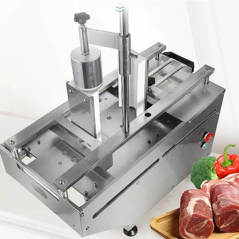 Commercial Automatic Double Volume Roll Electric Frozen Meat Machines Fat Cattle Mutton Roll Frozen Meat Slicer Meat Cutting Machine