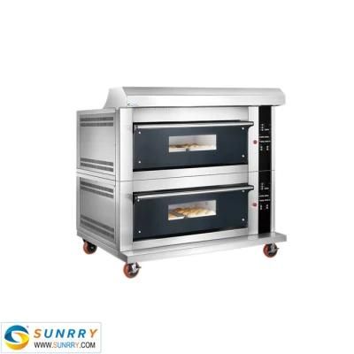 Commerical Bakery Glass Oven 2 Decks 6 Trays Gas Oven