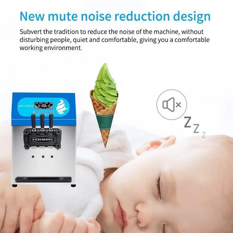 28L/H Capacity Imported Compressor Silent Operation Stainless Steel Material Ice Cream Machine