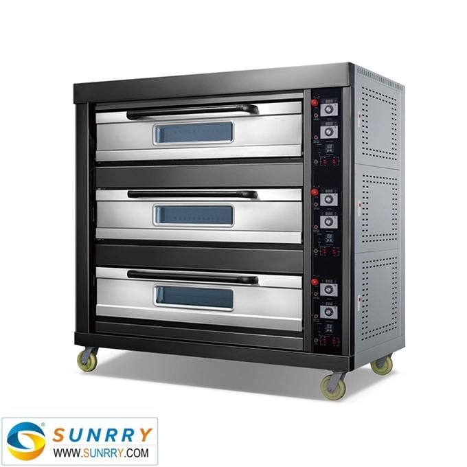 Baking Machine 3-Layer 9/12-Dish Deck Oven Digital Controller Bread Oven Commercial Gas Deck Oven for Bakery