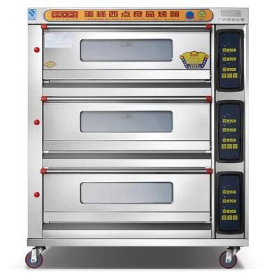 Commercial Kitchen 3 Deck 6 Trays Gas Oven with Computer Controller for Baking Machine ...