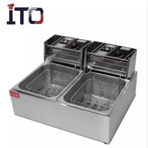 Table Top Commercial Electric Deep Fryer for Sale (2 Tank, 2 Basket)