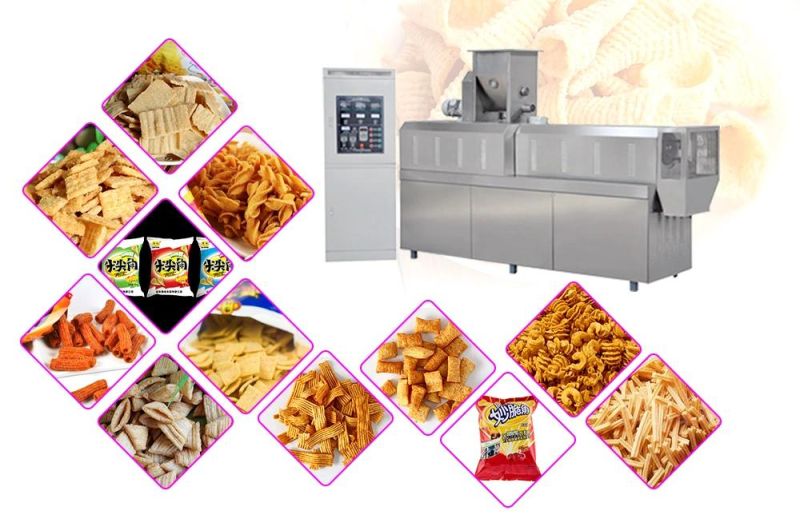 Commercial Fried Dough Snacks Extrusion Machine Fried Pellet Snack Production Line Frying Snack Pellet Machine