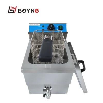 Single Tank Electric Fryer for Fried Food Used in Commercial Kitchen