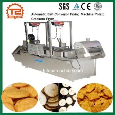 Automatic Belt Conveyor Frying Machine Potato Crackers Fryer